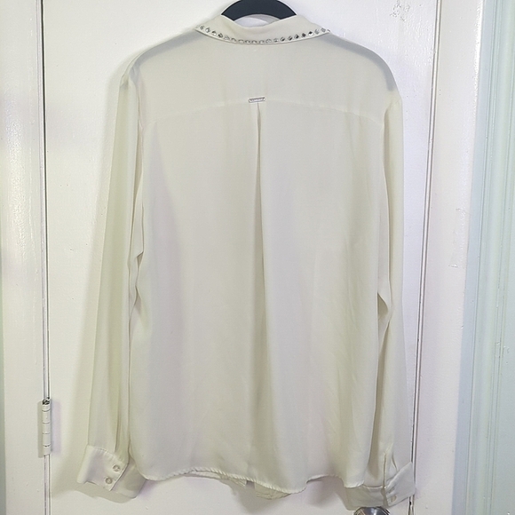 EUC Semi-sheer Jean Darrot 80s Rhinestone Blouse sz 46 AMAZING Euro Plus RARE - Picture 7 of 7